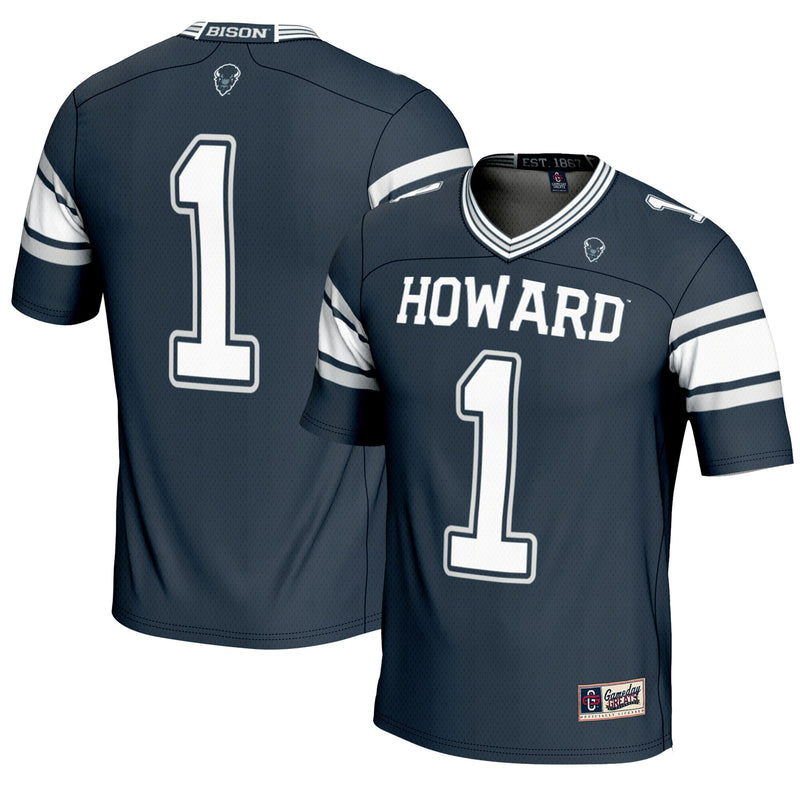 Howard Bison Football Jersey, Navy Sportswear Jersey Shirt, Lightweight Breathable Athletic Jersey, Casual Gift for Men