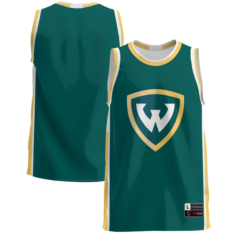 Wayne State Wildcats Basketball Jersey, Green Lightweight Sportswear Jersey Shirt, Sleeveless Athletic Tank Jersey, Casual Gift for Men