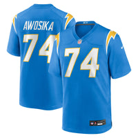 Kayode Awosika Los Angeles Chargers Football Jersey, Powder Sportswear Jersey Shirt, Lightweight Breathable Athletic Jersey, Casual Gift for Men