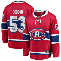 Noah Dobson Montreal Canadiens Hockey Jersey, Red Breakaway Home Sportswear Jersey Shirt, Long Sleeve Hockey Sweater Jersey, Casual Gift for Men