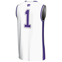 Kansas State Wildcats Basketball Jersey, White Lightweight Sportswear Jersey Shirt, Sleeveless Athletic Tank Jersey, Casual Gift for Men