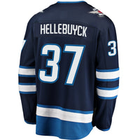 Connor Hellebuyck Winnipeg Jets Hockey Jersey, Navy Replica Sportswear Jersey Shirt, Long Sleeve Hockey Sweater Jersey, Casual Gift for Men