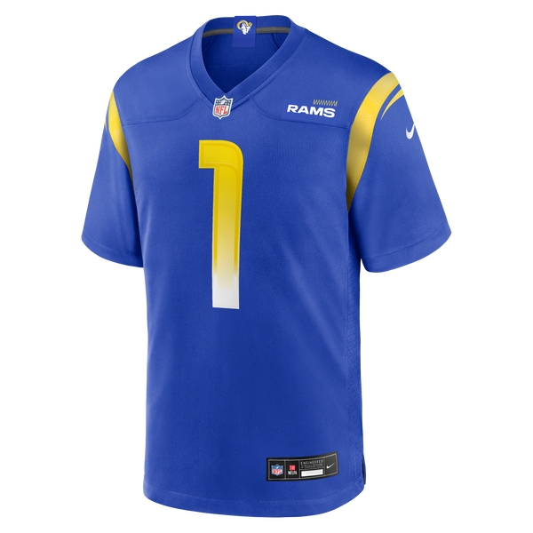 Los Angeles Rams Number 1 Groom Royal Game Jersey