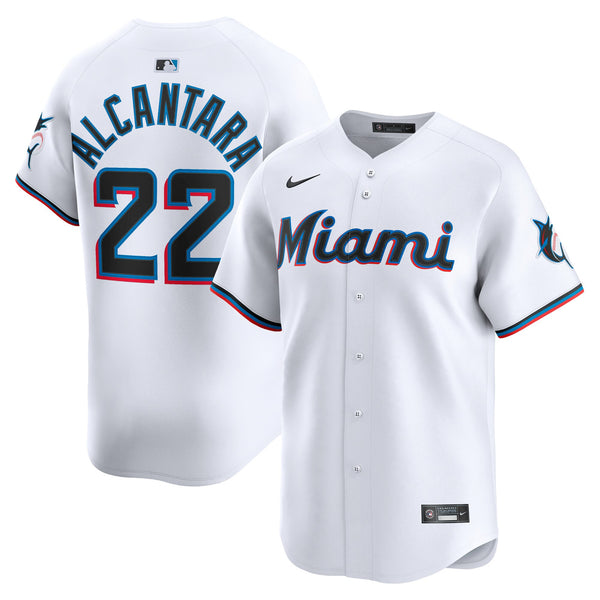Miami Marlins Sandy Alcantara White Home Limited Player Jersey