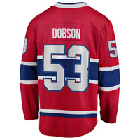 Noah Dobson Montreal Canadiens Hockey Jersey, Red Breakaway Home Sportswear Jersey Shirt, Long Sleeve Hockey Sweater Jersey, Casual Gift for Men