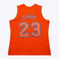 New York Knicks Basketball Jersey, Orange Authentic Sportswear Jersey Shirt, Sleeveless Athletic Tank Jersey, Casual Gift for Men