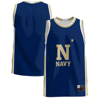 Navy Midshipmen Basketball Jersey, Blue Lightweight Sportswear Jersey Shirt, Sleeveless Athletic Tank Jersey, Casual Gift for Men