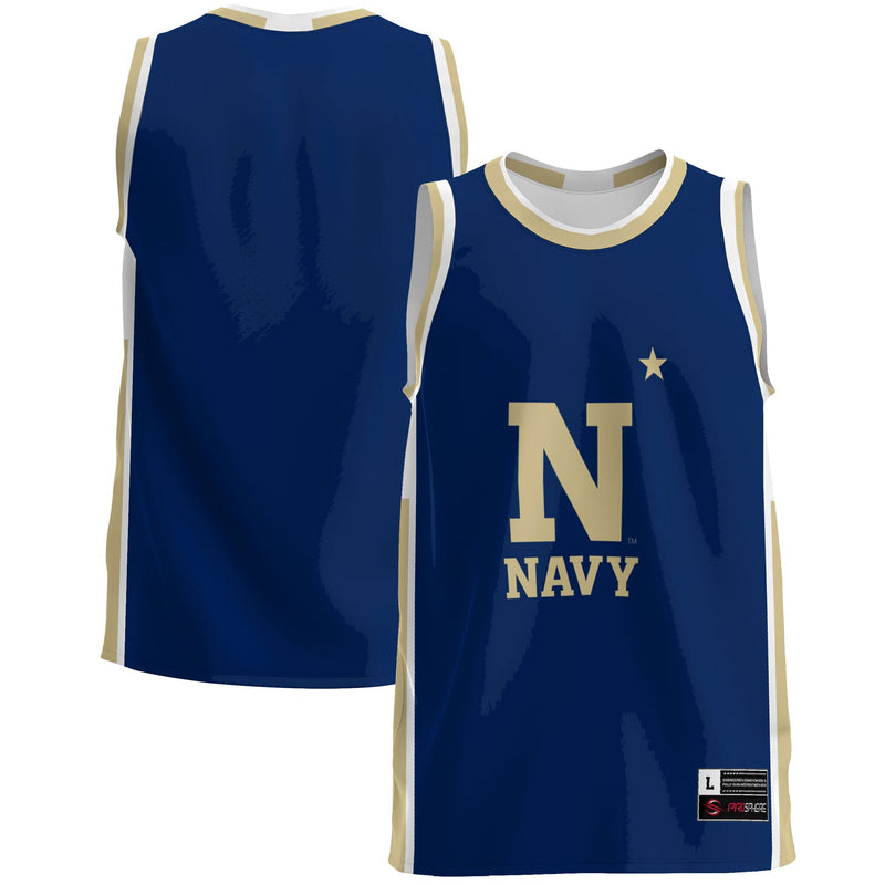 Navy Midshipmen Basketball Jersey, Blue Lightweight Sportswear Jersey Shirt, Sleeveless Athletic Tank Jersey, Casual Gift for Men