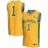 William & Mary Tribe Basketball Jersey, Gold Lightweight Sportswear Jersey Shirt, Sleeveless Athletic Tank Jersey, Casual Gift for Men