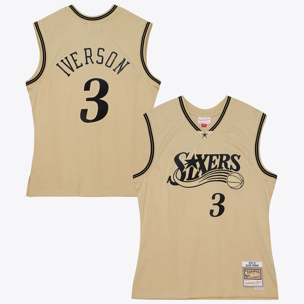 Philadelphia 76ers Allen Iverson 2000 Swingman Jersey - Khaki