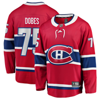 Jakub Dobes Montreal Canadiens Hockey Jersey, Red Breakaway Home Sportswear Jersey Shirt, Long Sleeve Hockey Sweater Jersey, Casual Gift for Men