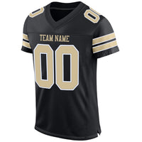 Custom Football Jersey, Black Vegas Gold Sportswear Jersey Shirt, Athletic Mesh Moisture Wicking Jersey, Casual Gift for Men, Style Black0011