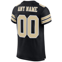 Custom Football Jersey, Black Vegas Gold Sportswear Jersey Shirt, Athletic Mesh Moisture Wicking Jersey, Casual Gift for Men, Style Black0011