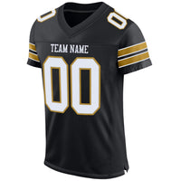 Custom Football Jersey, Black White Old Gold Sportswear Jersey Shirt, Athletic Mesh Moisture Wicking Jersey, Casual Gift for Men