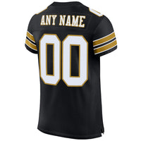 Custom Football Jersey, Black White Old Gold Sportswear Jersey Shirt, Athletic Mesh Moisture Wicking Jersey, Casual Gift for Men