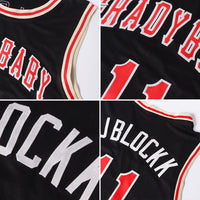 Custom Basketball Jersey, Black Red Cream Sportswear Jersey Shirt, Athletic Mesh Moisture Wicking Jersey, Casual Gift for Men