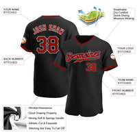 Custom Baseball Jersey, Black Red Sportswear Jersey Shirt, Athletic Button Down Moisture Wicking Jersey, Casual Gift for Men, Style Black0233