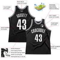 Custom Basketball Jersey, Black White Sportswear Jersey Shirt, Athletic Mesh Moisture Wicking Jersey, Casual Gift for Men, Style Black0265