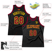 Custom Basketball Jersey, Black Maroon Gold Authentic Sportswear Jersey Shirt, Athletic Mesh Moisture Wicking Jersey, Casual Gift for Men