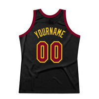 Custom Basketball Jersey, Black Maroon Gold Authentic Sportswear Jersey Shirt, Athletic Mesh Moisture Wicking Jersey, Casual Gift for Men
