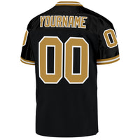 Custom Football Jersey, Black Old Gold White Sportswear Jersey Shirt, Athletic Mesh Moisture Wicking Jersey, Casual Gift for Men