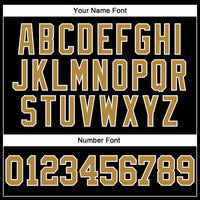 Custom Football Jersey, Black Old Gold White Sportswear Jersey Shirt, Athletic Mesh Moisture Wicking Jersey, Casual Gift for Men