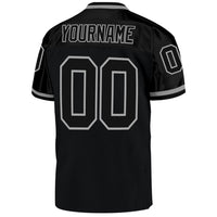Custom Football Jersey, Black Gray Sportswear Jersey Shirt, Athletic Mesh Moisture Wicking Jersey, Casual Gift for Men, Style Black0419
