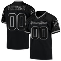 Custom Football Jersey, Black Gray Sportswear Jersey Shirt, Athletic Mesh Moisture Wicking Jersey, Casual Gift for Men, Style Black0419