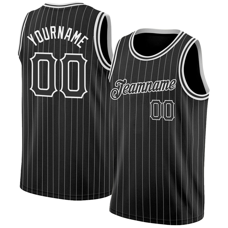 Custom Basketball Jersey, Black White Sportswear Jersey Shirt, Athletic Mesh Moisture Wicking Jersey, Casual Gift for Men, Style Black0497