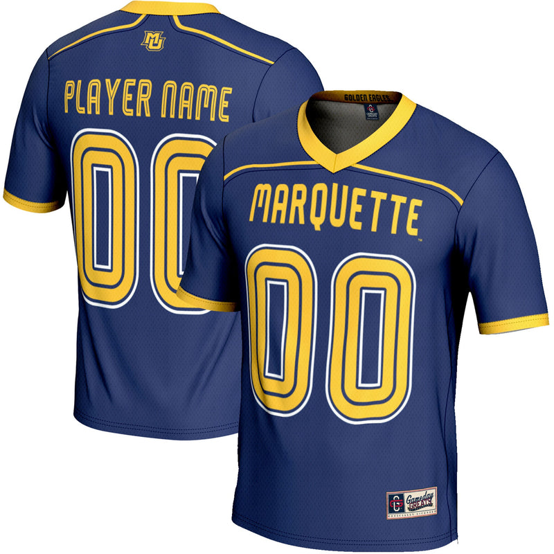 Marquette Golden Eagles Lacrosse Jersey, Navy Lightweight Sportswear Jersey Shirt, Lightweight Breathable Athletic Jersey, Casual Gift for Men