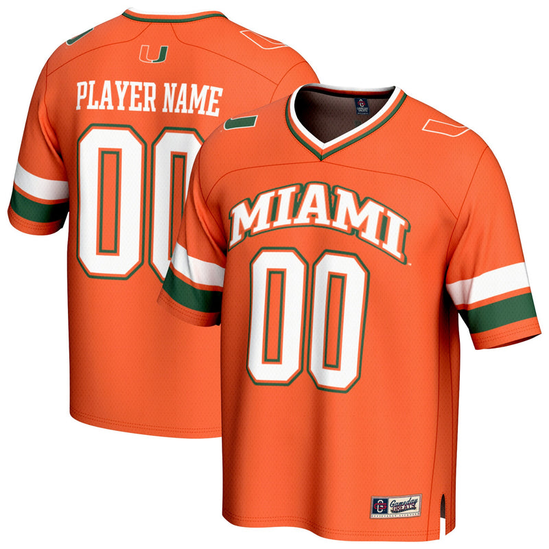 Miami Hurricanes Football Jersey, Orange Fashion Sportswear Jersey Shirt, Lightweight Breathable Athletic Jersey, Casual Gift for Men