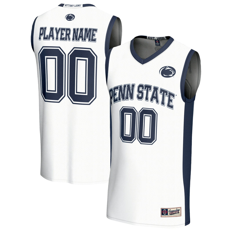 Penn State Nittany Lions Basketball Jersey, White Fashion Sportswear Jersey Shirt, Sleeveless Athletic Tank Jersey, Casual Gift for Men