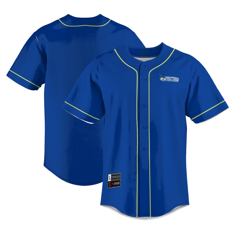 Georgia College Bobcats Baseball Jersey, Blue Lightweight Sportswear Jersey Shirt, Lightweight Breathable Athletic Jersey, Casual Gift for Men