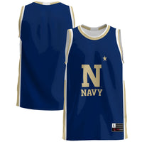 Navy Midshipmen Basketball Jersey, Blue Lightweight Sportswear Jersey Shirt, Sleeveless Athletic Tank Jersey, Casual Gift for Men