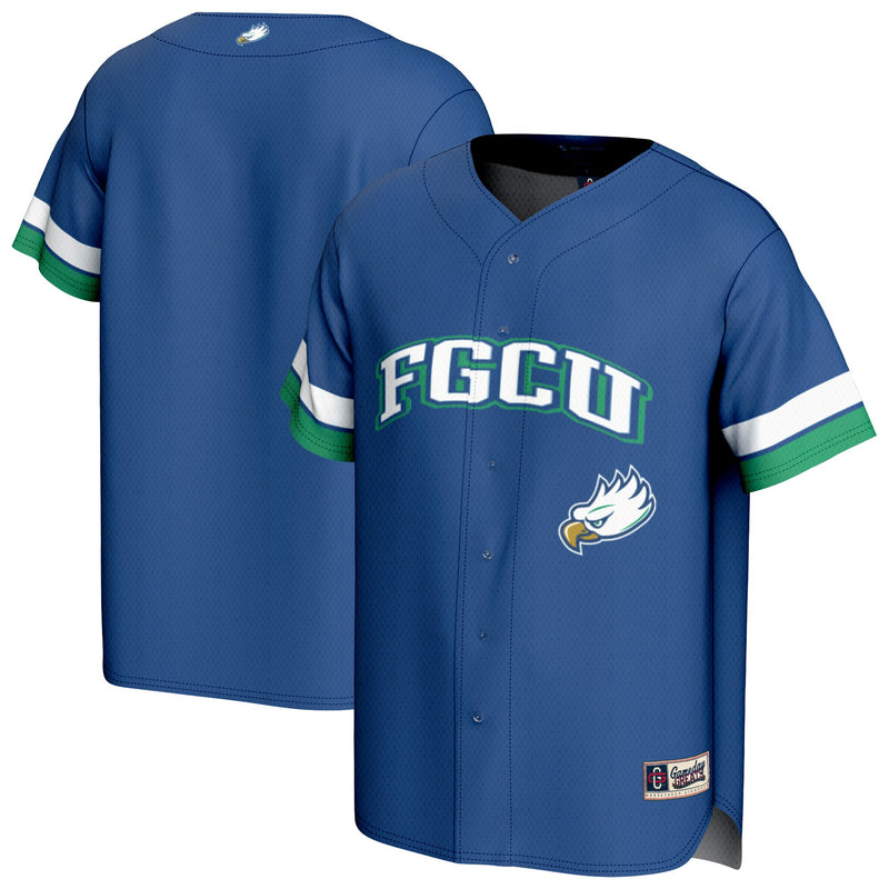 Florida Gulf Coast Eagles Baseball Jersey, Blue Sportswear Jersey Shirt, Lightweight Breathable Athletic Jersey, Casual Gift for Men