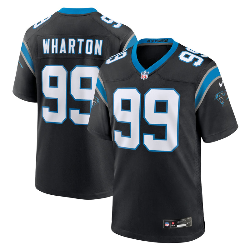 Tershawn Wharton Carolina Panthers Football Jersey, Black Sportswear Jersey Shirt, Lightweight Breathable Athletic Jersey, Casual Gift for Men