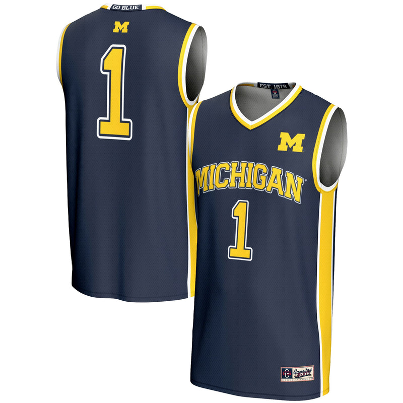 Michigan Wolverines Basketball Jersey, Navy Lightweight Sportswear Jersey Shirt, Sleeveless Athletic Tank Jersey, Casual Gift for Men