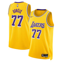Luka Dončić Los Angeles Lakers Basketball Jersey, Gold Swingman Sportswear Jersey Shirt, Sleeveless Athletic Tank Jersey, Casual Gift for Men