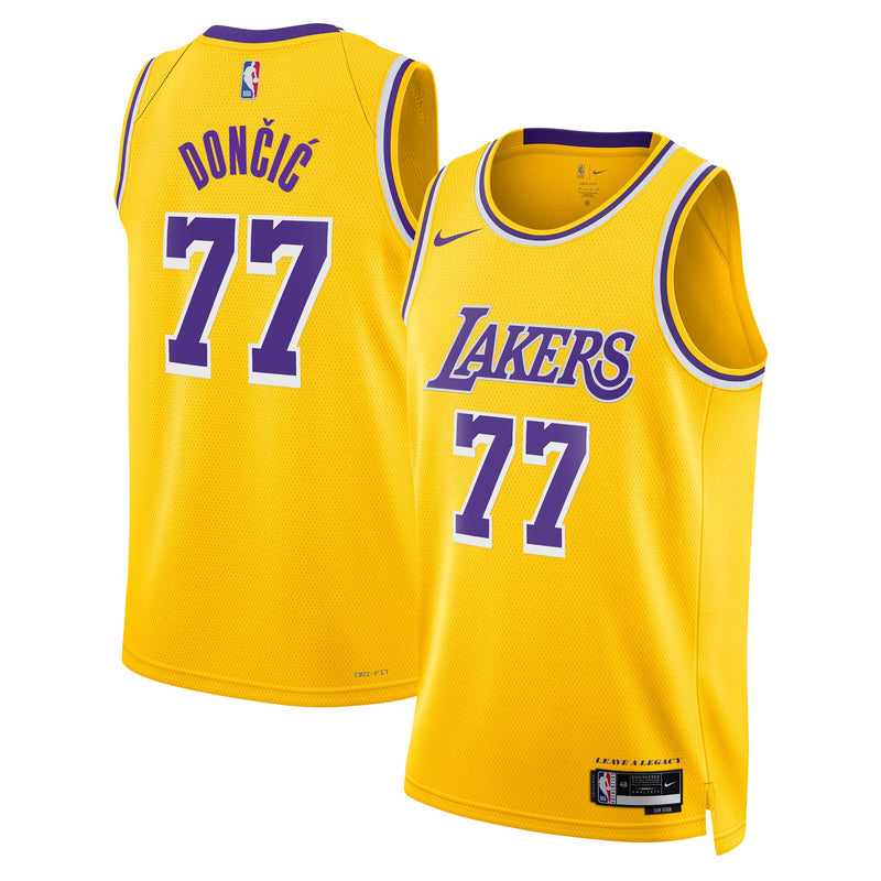 Luka Dončić Los Angeles Lakers Basketball Jersey, Gold Swingman Sportswear Jersey Shirt, Sleeveless Athletic Tank Jersey, Casual Gift for Men
