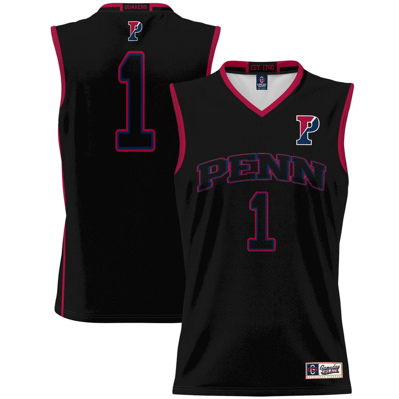 Pennsylvania Quakers Basketball Jersey, Black Lightweight Sportswear Jersey Shirt, Sleeveless Athletic Tank Jersey, Casual Gift for Men