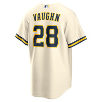 Andrew Vaughn Milwaukee Brewers Baseball Jersey, Cream Sportswear Jersey Shirt, Lightweight Breathable Athletic Jersey, Casual Gift for Men