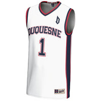 Duquesne Dukes Basketball Jersey, White Lightweight Sportswear Jersey Shirt, Sleeveless Athletic Tank Jersey, Casual Gift for Men