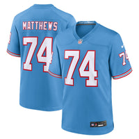 Bruce Matthews Tennessee Titans Football Jersey, Light Blue Sportswear Jersey Shirt, Lightweight Breathable Athletic Jersey, Casual Gift for Men