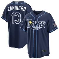 Junior Caminero Tampa Bay Rays Baseball Jersey, Navy Sportswear Jersey Shirt, Lightweight Breathable Athletic Jersey, Casual Gift for Men