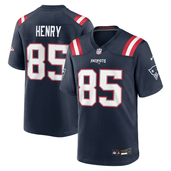 New England Patriots Hunter Henry Navy Team Game Jersey