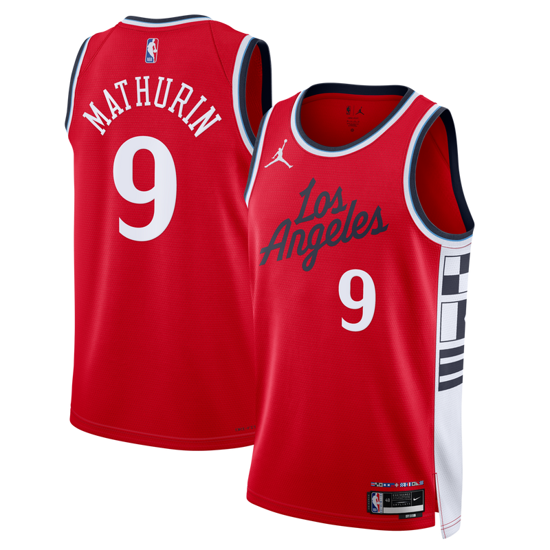 Bennedict Mathurin LA Clippers Basketball Jersey, Red Swingman Sportswear Jersey Shirt, Sleeveless Athletic Tank Jersey, Casual Gift for Men