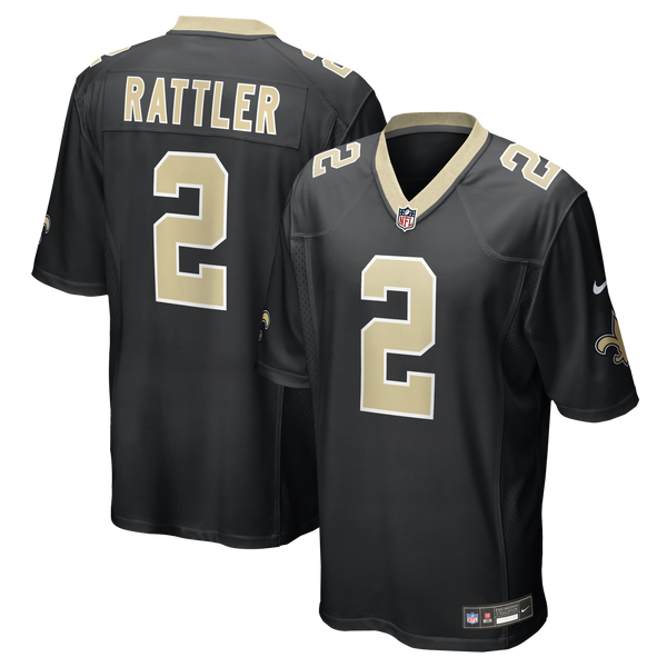 New Orleans Saints Spencer Rattler Black Team Game Jersey