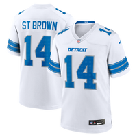 Amon-Ra St. Brown Detroit Lions Football Jersey, White Game Sportswear Jersey Shirt, Lightweight Breathable Athletic Jersey, Casual Gift for Men