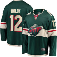 Matthew Boldy Minnesota Wild Hockey Jersey, Green Breakaway Home Sportswear Jersey Shirt, Long Sleeve Hockey Sweater Jersey, Casual Gift for Men