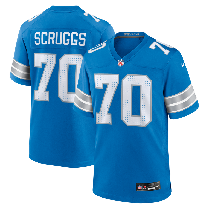 Juice Scruggs Detroit Lions Football Jersey, Blue Game Sportswear Jersey Shirt, Lightweight Breathable Athletic Jersey, Casual Gift for Men